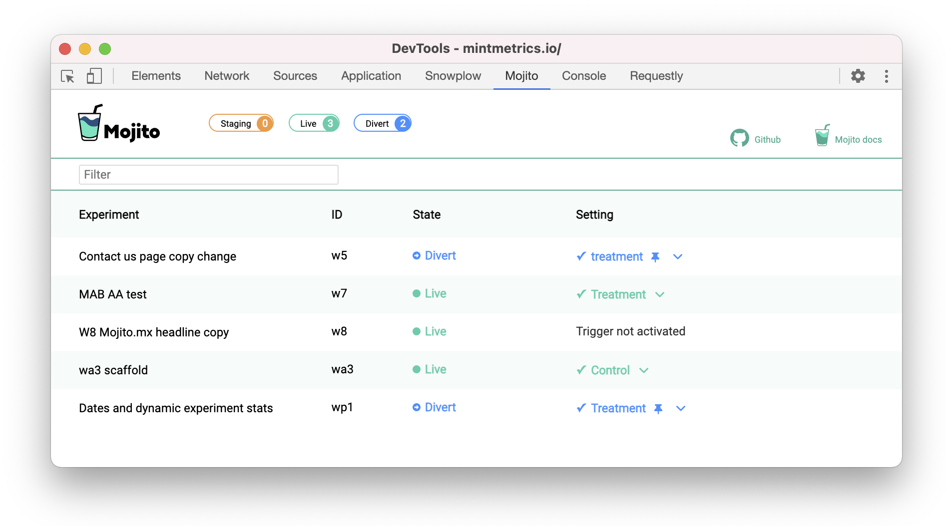 Mojito Chrome Extension for preview mode