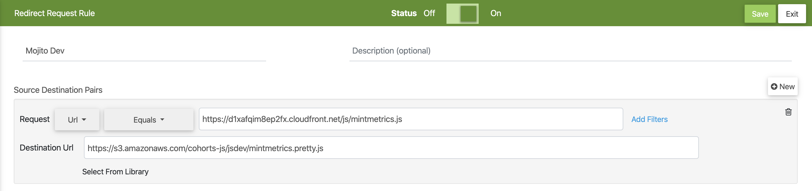 How to set up a Requestly redirect rule