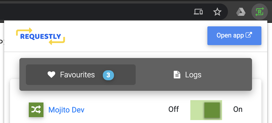 Requestly Chrome toggle